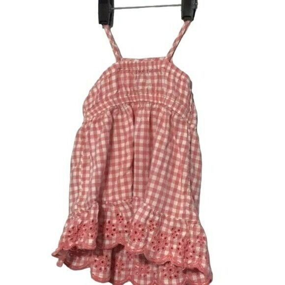 Old Navy Pink Gingham Embroidered Dress 12-18M - Picture 4 of 8